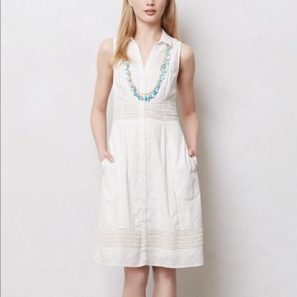 Anthropologie Maeve Swiss Dot Shirtdress 4